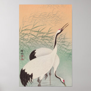 Poster Duas gruas (1925-1936) por Ohara Koson