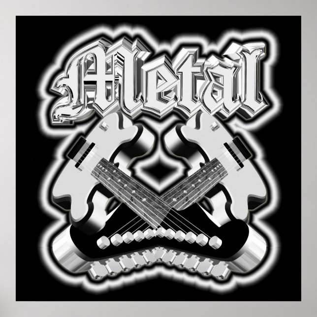 Póster Duas guitarras cruzadas (Frente)