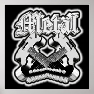 Póster Duas guitarras de cruzamento