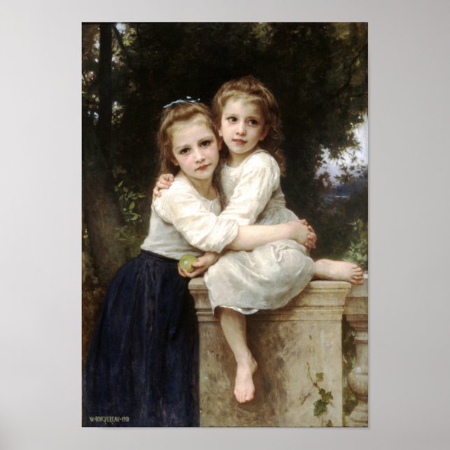 Póster Duas Irmãs por William Bouguereau (Frente)