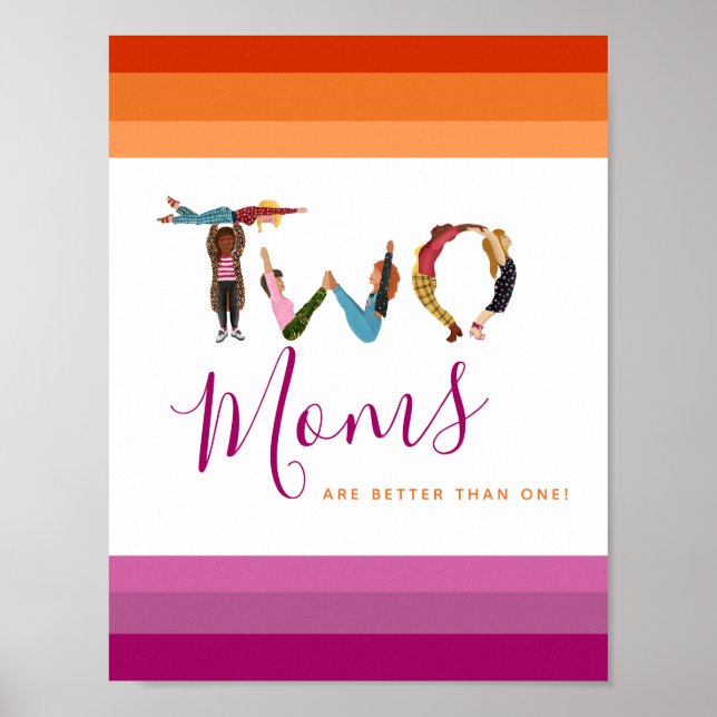 Poster Duas Mães Bonitas São Melhores Que Um Dia de as mã (Frente)