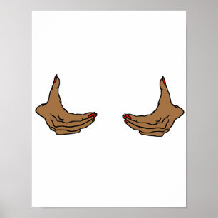 Poster Duas mãos de mulher negra de desenho animado segur