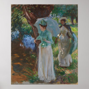 Poster Duas Meninas com Parasóis