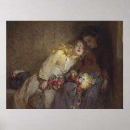 Poster Duas Meninas Jovens Retornando Para Casa