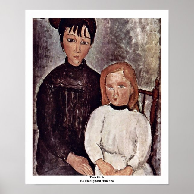 Póster Duas Meninas Por Modigliani Amedeo (Frente)