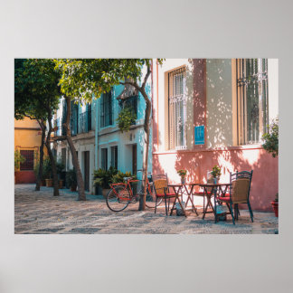 Poster Duas mesas marrons lá fora