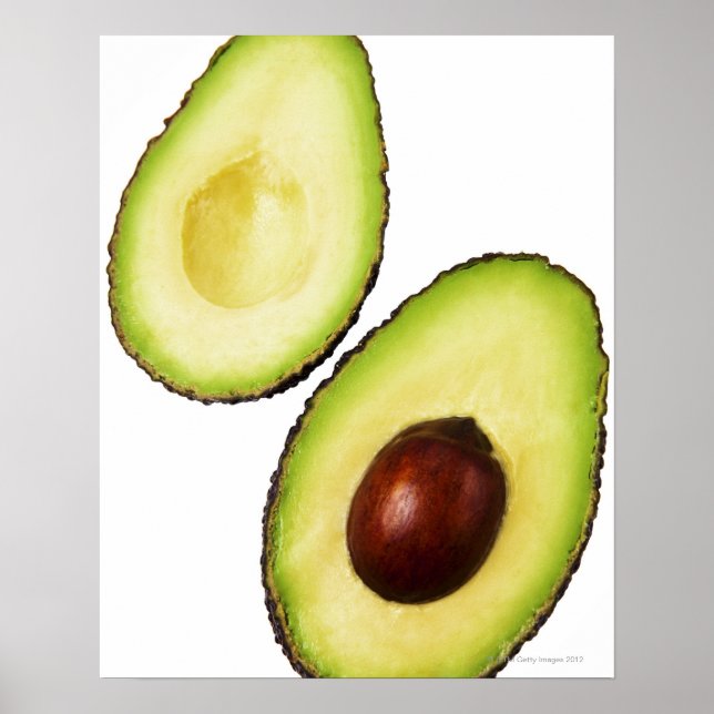 Póster Duas metades de um abacado, em branco (Frente)