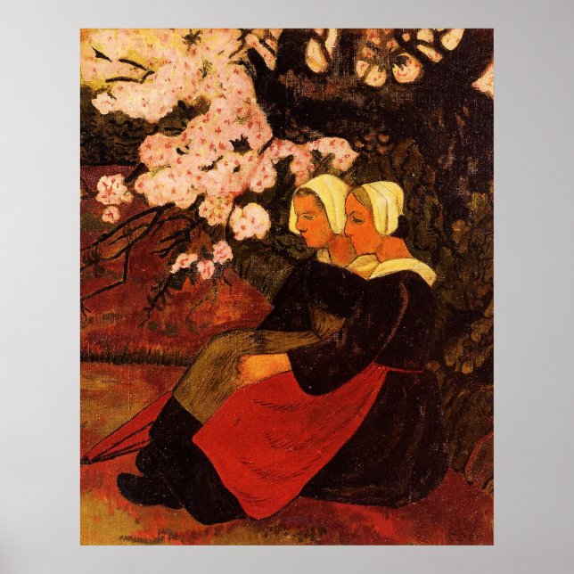 Poster Duas Mulheres Bretãs Sob a Macieira, (Frente)