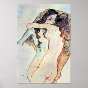 Poster Duas Mulheres Embarcando   Egon Schiele  