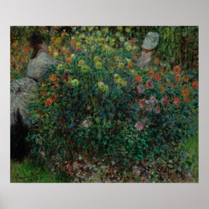 Poster Duas mulheres entre as flores, 1875 (óleo em