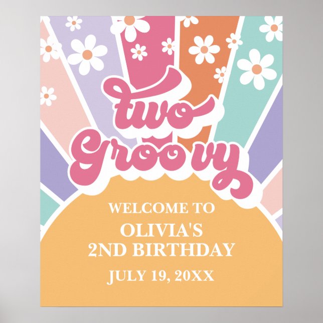 Poster Duas placas de espuma Groovy Rainbow Sunshine dais (Frente)