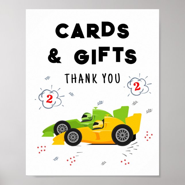 Poster Duas placas de segundo aniversário rápido e sinal  (Frente)