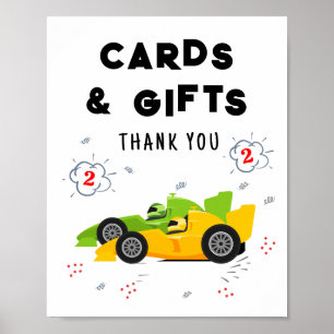 Poster Duas placas de segundo aniversário rápido e sinal 