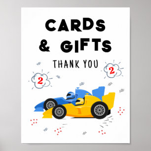 Poster Duas placas de segundo aniversário rápido e sinal 