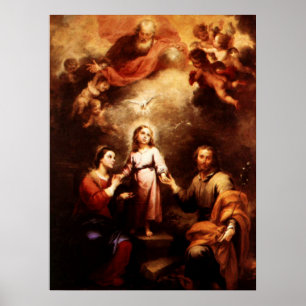 Póster Duas trindades - família santamente - Murillo