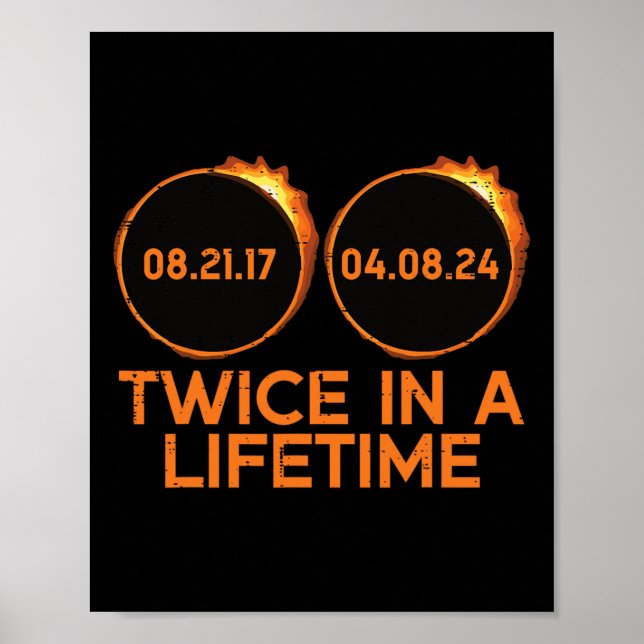 Poster Duas Vezes Em Uma Eclipse Solar 2024 Totalidade Ap (Frente)