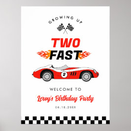 Poster Duas Vintage Race Race Car Boy Bem-Vindo