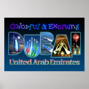 Póster Dubai colorido e excitando