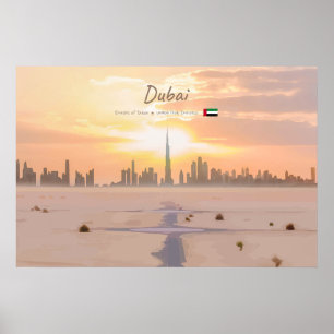 Poster Dubai, Emirados Árabes Unidos - Deserto do Burj Kh