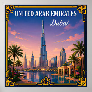 Poster 🌇 Dubai Emirados Árabes Unidos Memória da Visita 