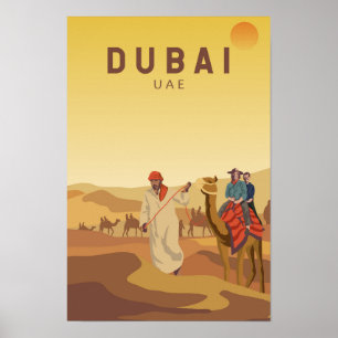 Poster Dubai Emirados Árabes Unidos Safari no Deserto Ret