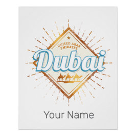 Póster Dubai Emirados Árabes Unidos Vintage EAU Souvenir
