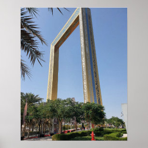 Poster Dubai Frame Building, situado no Parque Zabeel