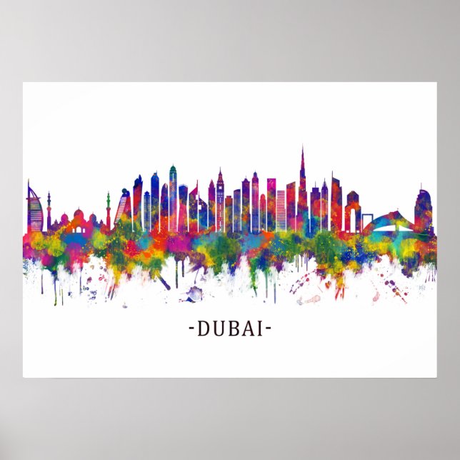 Poster Dubai UAE Skyline (Frente)