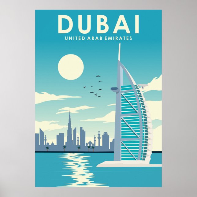 Poster Dubai United Arab Emirates Travel Illustration  (Frente)