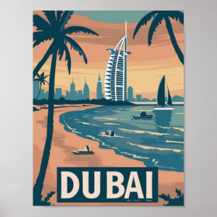 Poster Dubai Vintage Familiar Viagem
