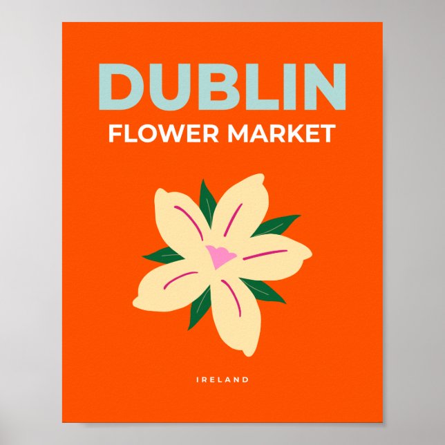 Poster Dublin Fllower Market Orange Cute Preppy Floral (Frente)