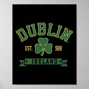 Poster Dublin Irlanda Clover Leaf Shamrock St Patricks Da