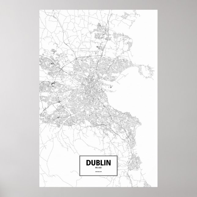 Poster Dublin, Irlanda (preto no branco) (Frente)