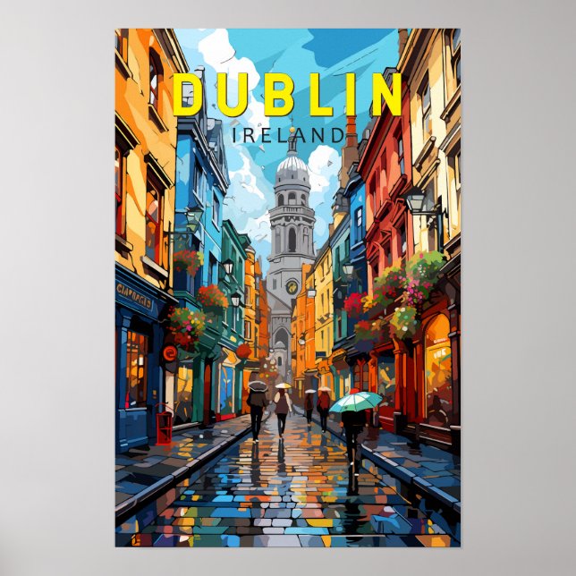 Poster Dublin Irlanda Viagem Arte Vintage (Frente)