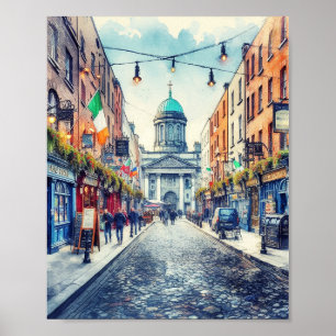 Poster Dublin Irlanda Watercolor