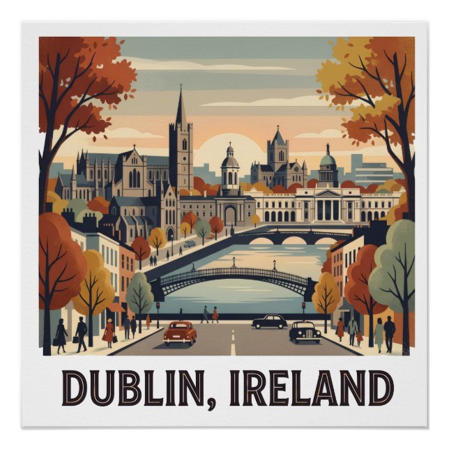 Póster Dublin no Outono (Frente)
