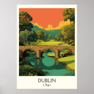 Poster Dublin Ohio Bridge Park Modern SubUrban Living Art