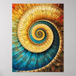 Poster Dubman Designs: Proporção Áurea, Fibonacci Glowing