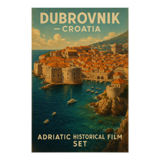 Póster Dubrovnik, Croácia – Costa Adriática.