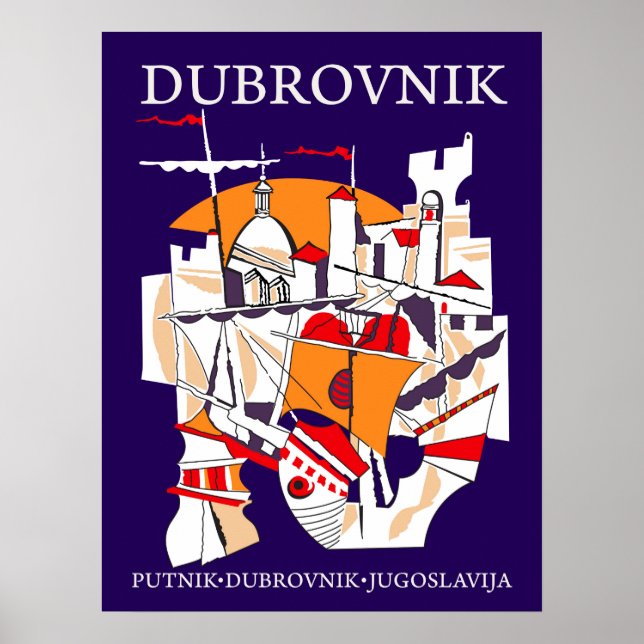 Poster Dubrovnik, Jugoslávia (Frente)