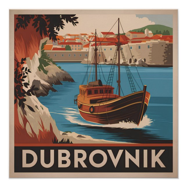Póster Dubrovnik vintage (Frente)