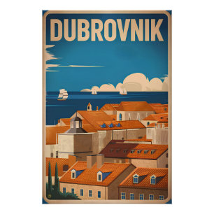 Póster Dubrovnik vintage