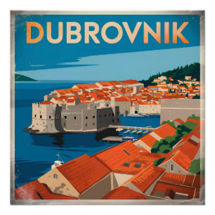 Póster Dubrovnik vintage
