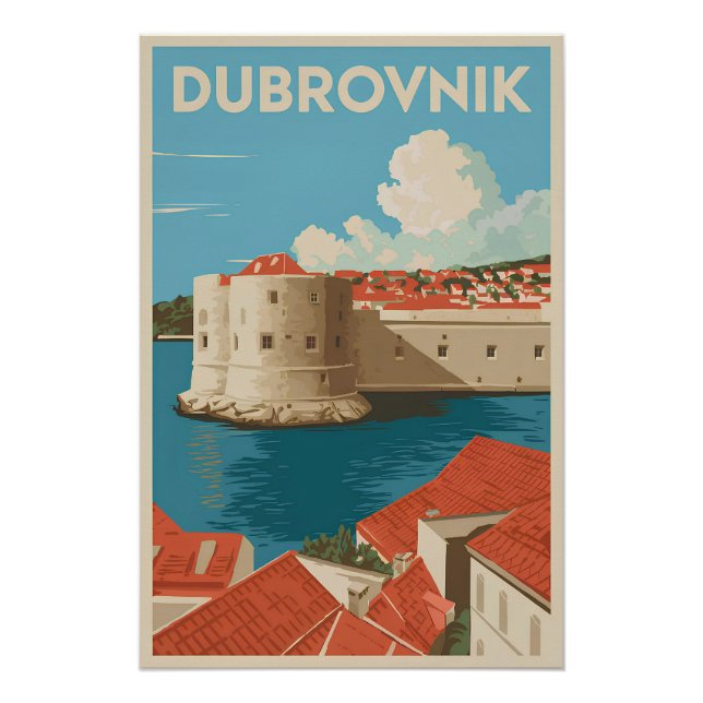 Póster Dubrovnik vintage (Frente)