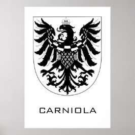 Poster Ducado da Carníola Arte Heráldica Monocromática