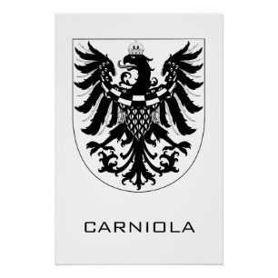 Póster Ducado da Carníola Arte Heráldica Monocromática