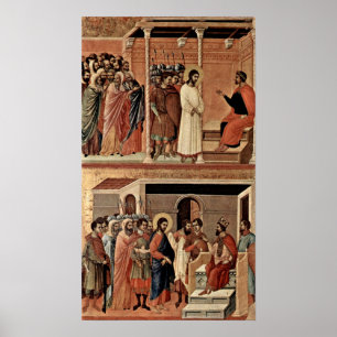 Póster Duccio di Buoninsegna - cristo antes de Pilate