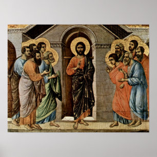 Póster Duccio di Buoninsegna - Cristo parece Apostles
