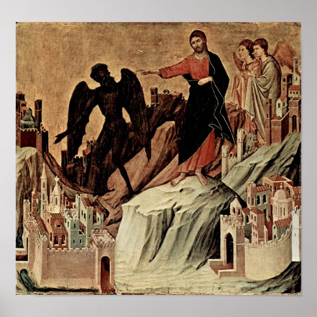 Poster Duccio di Buoninsegna - Tentação do Cristo (Frente)