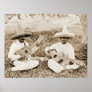 Póster Dueto mexicano 1911 da guitarra